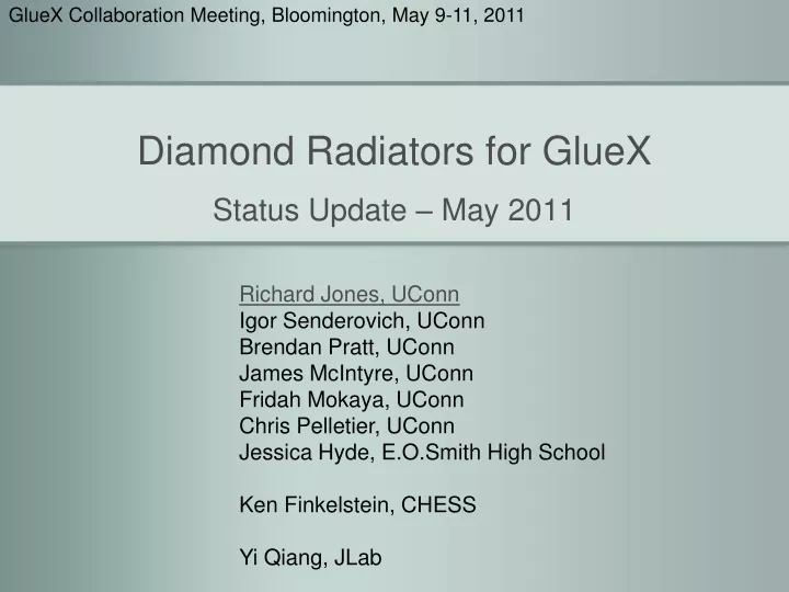 diamond radiators for gluex