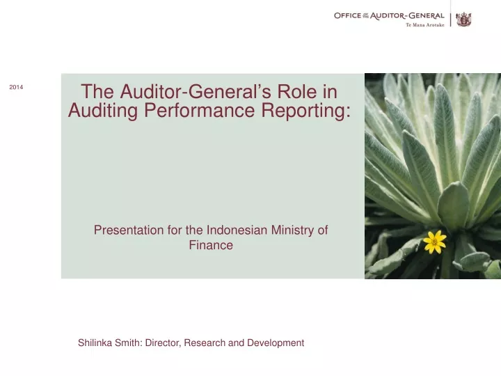 the auditor general s role in auditing performance reporting