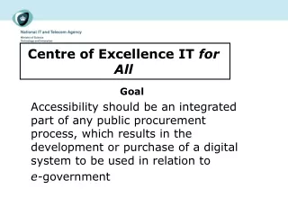 Centre of Excellence IT  for All