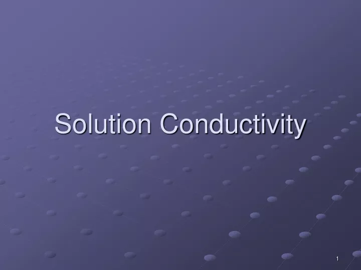 solution conductivity