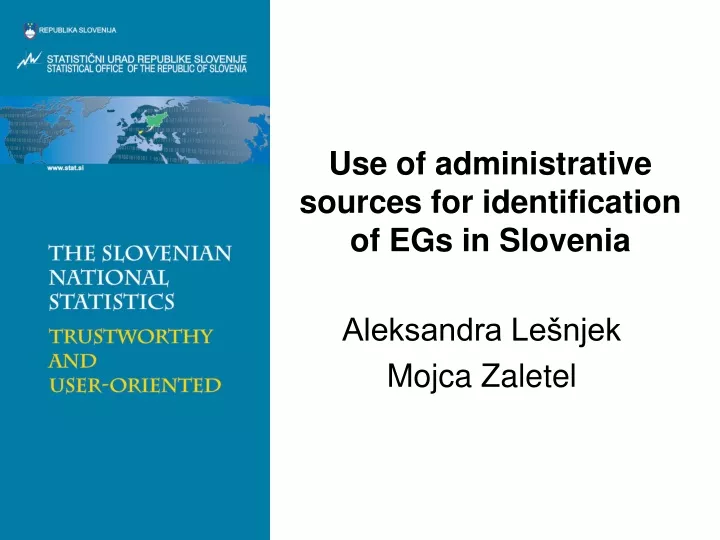 use of administrative sources for identification of egs in slovenia