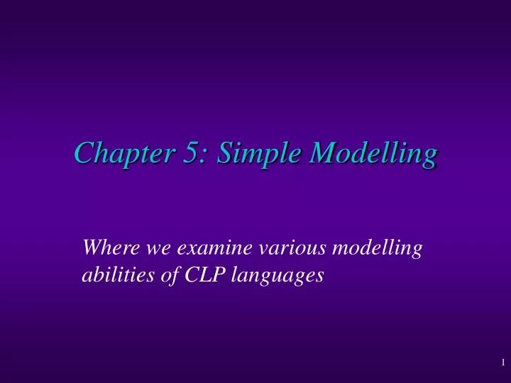 chapter 5 simple modelling