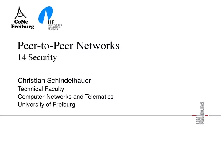 peer to peer networks 14 security