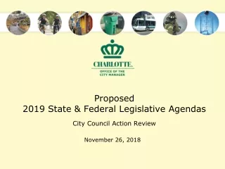 Proposed  2019 State &amp; Federal Legislative Agendas