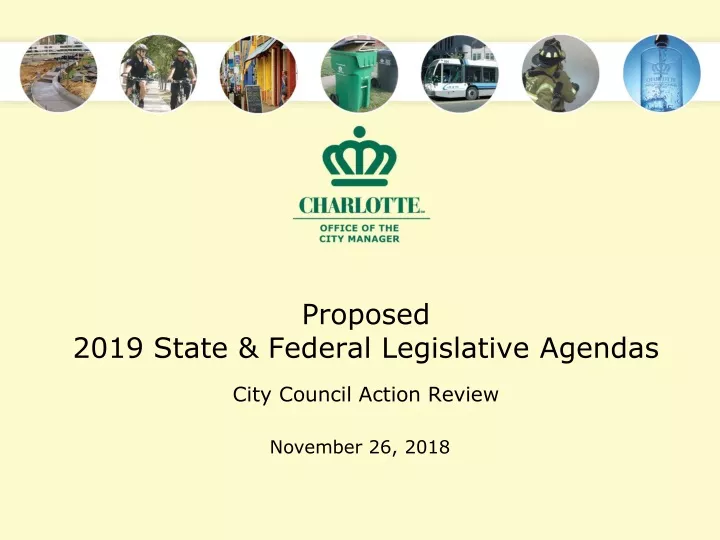 proposed 2019 state federal legislative agendas