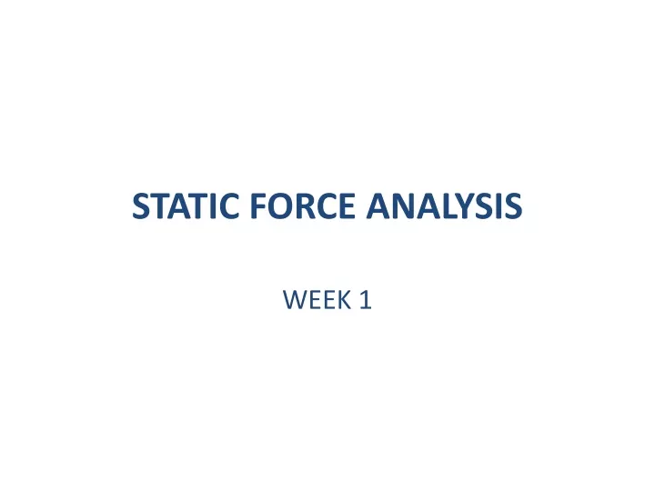 static force analysis