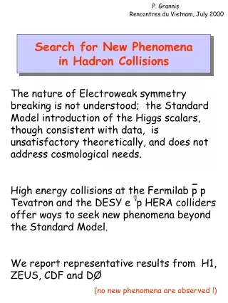 Search for New Phenomena in Hadron Collisions