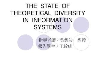 THE  STATE  OF THEORETICAL  DIVERSITY IN  INFORMATION  SYSTEMS