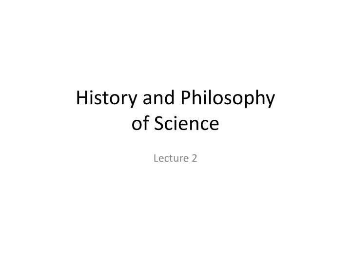 history and philosophy of science