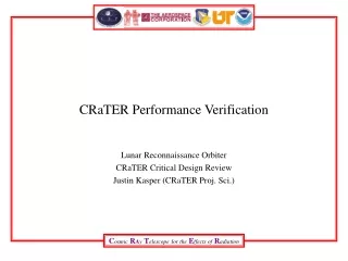 CRaTER Performance Verification