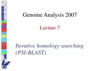 Genome Analysis 2007 Lecture 7