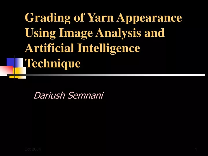 grading of yarn appearance using image analysis and artificial intelligence technique