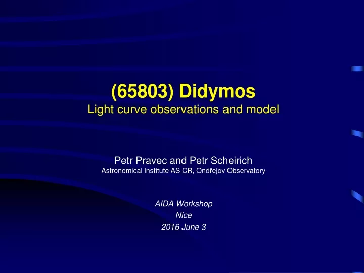 65803 didymos light curve observations and model