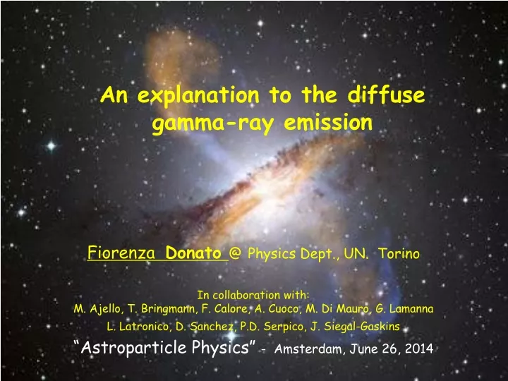 an explanation to the diffuse gamma ray emission