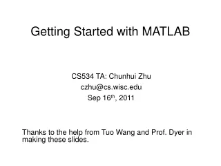 Getting Started with MATLAB