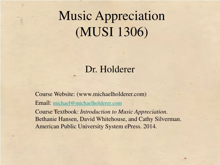 music appreciation musi 1306