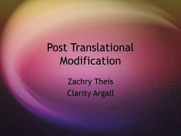 post translational modification