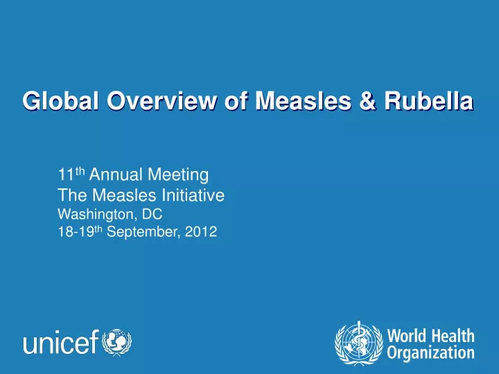 global overview of measles rubella