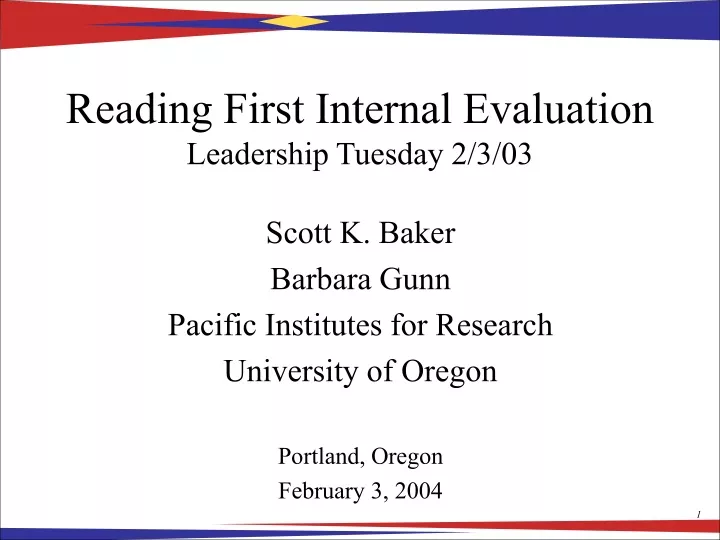 reading first internal evaluation leadership tuesday 2 3 03