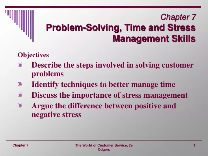 chapter 7 problem solving time and stress management skills