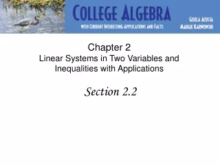 Chapter 2  Linear Systems in Two Variables and Inequalities with Applications  Section 2.2