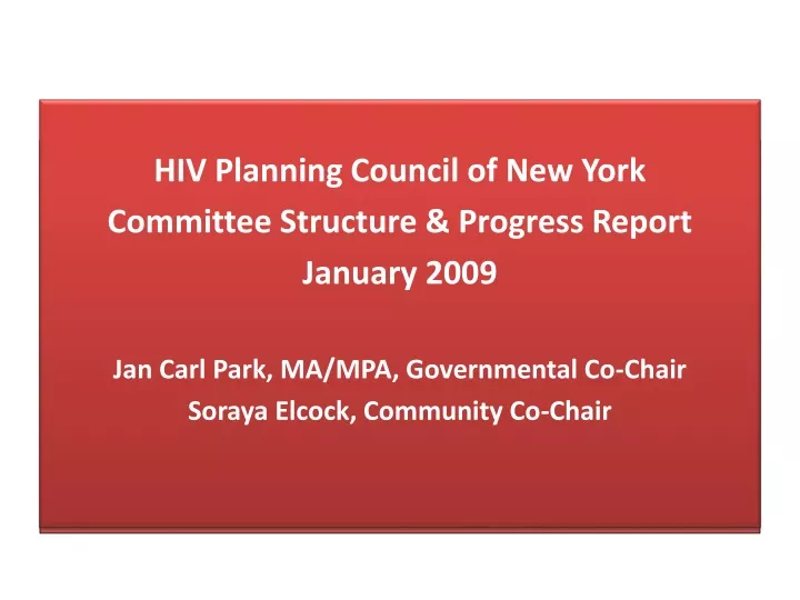 hiv planning council of new york committee