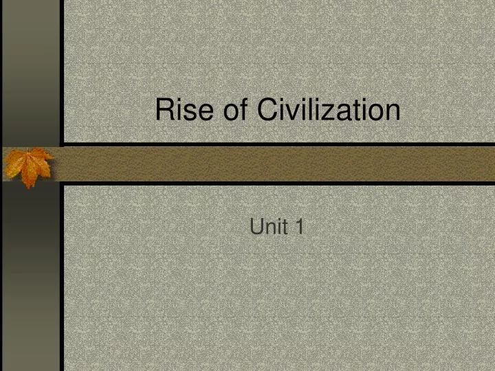 rise of civilization