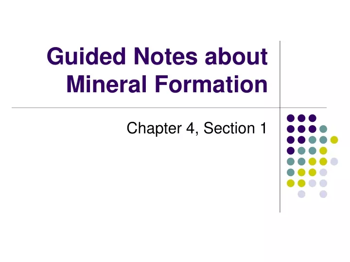 guided notes about mineral formation