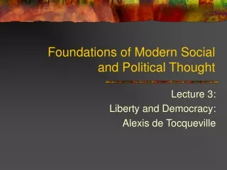 Foundations of Modern Social and Political Thought