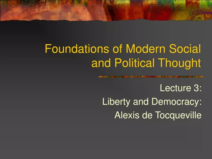 foundations of modern social and political thought