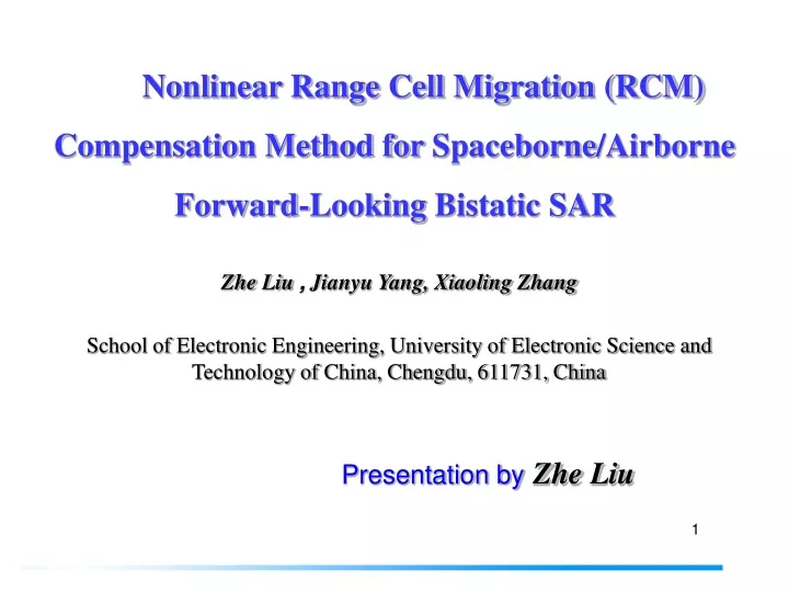 nonlinear range cell migration rcm compensation