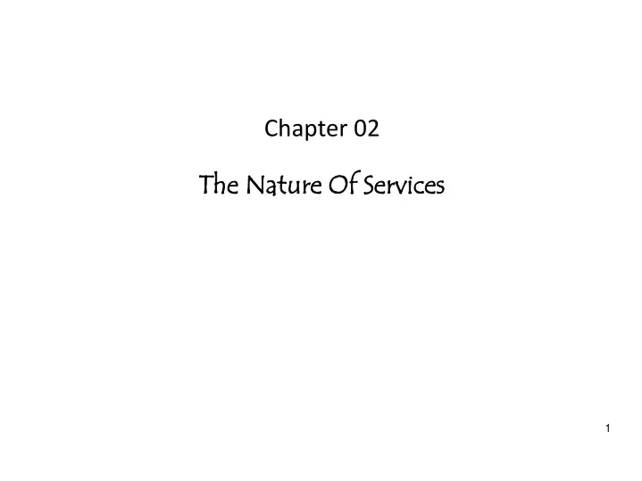 chapter 02 the nature of services