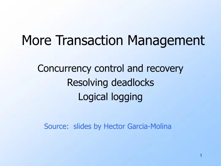 more transaction management