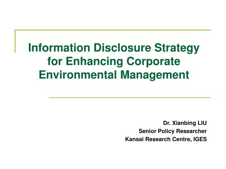 information disclosure strategy for enhancing corporate environmental management