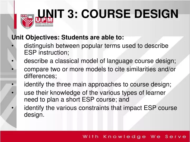 unit 3 course design