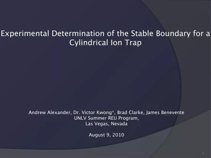 experimental determination of the stable boundary