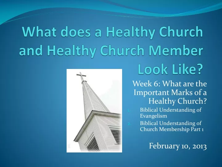 what does a healthy church and healthy church member look like