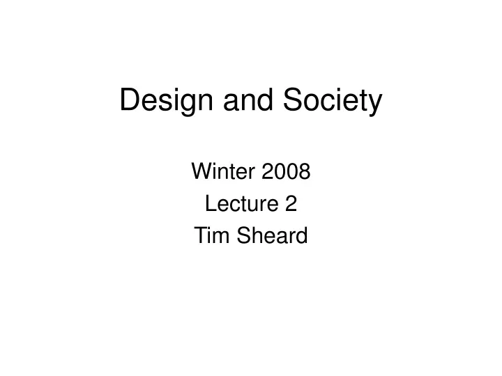 design and society