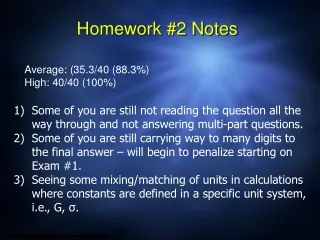 Homework #2 Notes