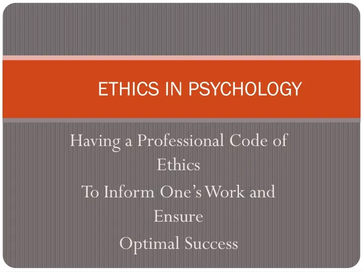 ethics in psychology