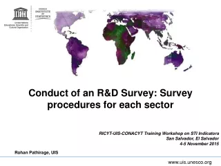 Conduct of an R&amp;D Survey:  Survey procedures for each sector