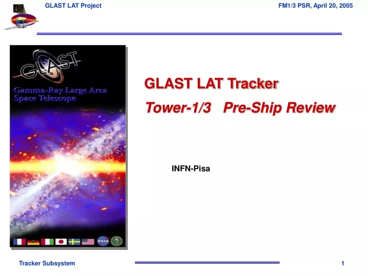 glast lat tracker tower 1 3 pre ship review