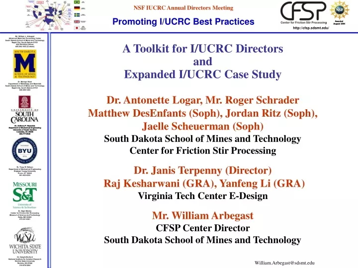 a toolkit for i ucrc directors and expanded