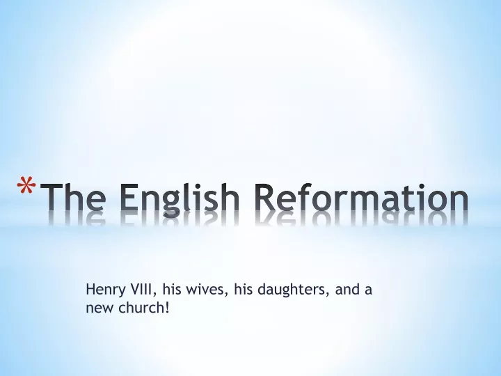 the english reformation