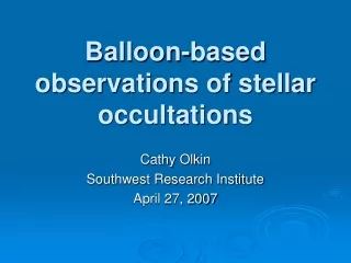 Balloon-based observations of stellar occultations