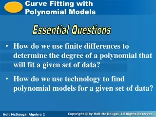 Curve Fitting with  Polynomial Models