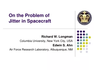 On the Problem of     Jitter in Spacecraft