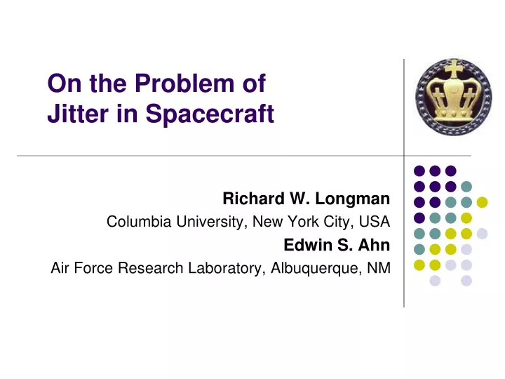 on the problem of jitter in spacecraft