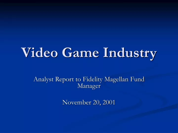 video game industry