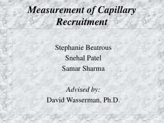 Measurement of Capillary Recruitment